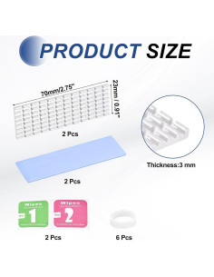 Disipador de Calor PATIKIL para M.2 2280 SSD - Aluminio Plata 2