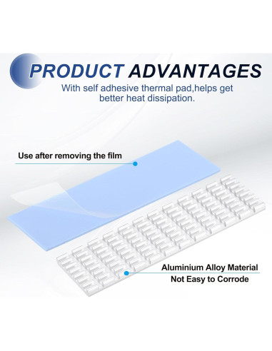 Disipador de Calor PATIKIL para M.2 2280 SSD - Aluminio Plata