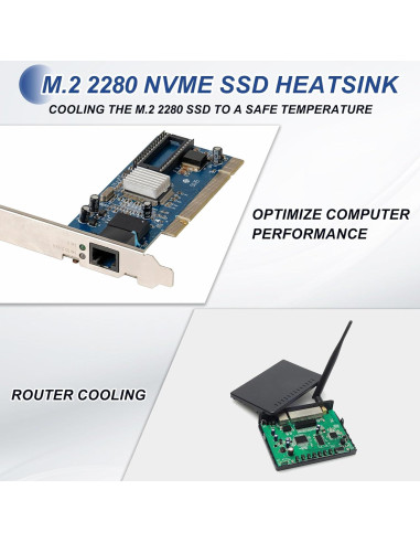 Disipador de Calor PATIKIL para M.2 2280 SSD - Aluminio Plata