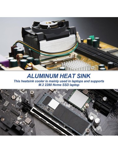 Disipador de Calor PATIKIL para M.2 2280 SSD - Aluminio Plata