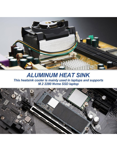 Disipador de Calor PATIKIL para M.2 2280 SSD - Aluminio Plata