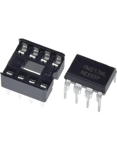 20 Piezas Chip Temporizador NE555 NE555P + Zócalos DIP 8 Pines 2