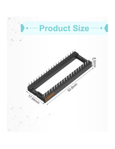 Adaptador de Zócalo DIP IC 10 Pcs MECCANIXITY 2.54mm Negro 2