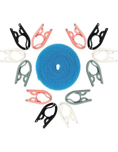 Set de 12 Perchas de Viaje Plegables DOEJA con Clips y Cuerda 2