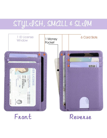 Estuche para Tarjetas de Crédito Giantree con Bloqueo RFID Púrpura