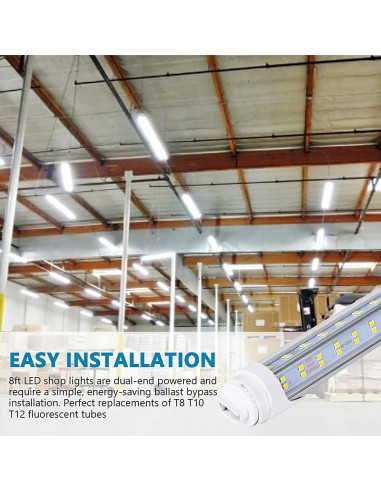 20 Pcs Bombillas LED T8 8ft R17D 144W 19000LM 6000K