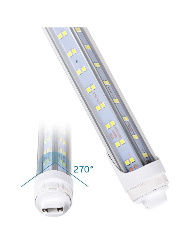20 Pcs Bombillas LED T8 8ft R17D 144W 19000LM 6000K