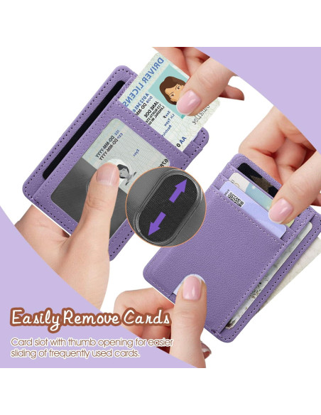 Estuche para Tarjetas de Crédito Giantree con Bloqueo RFID Púrpura
