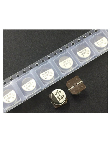 10 Capacitores Electrolíticos SMD 68uF 25V Bajo Impedancia