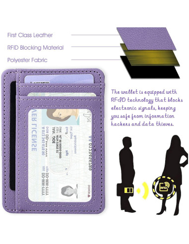 Estuche para Tarjetas de Crédito Giantree con Bloqueo RFID Púrpura