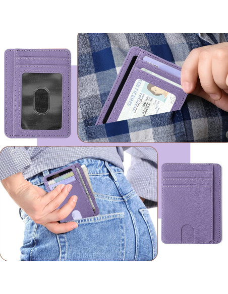 Estuche para Tarjetas de Crédito Giantree con Bloqueo RFID Púrpura