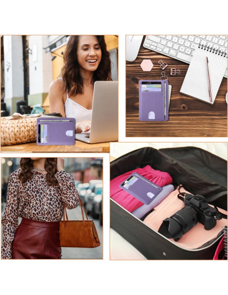 Estuche para Tarjetas de Crédito Giantree con Bloqueo RFID Púrpura