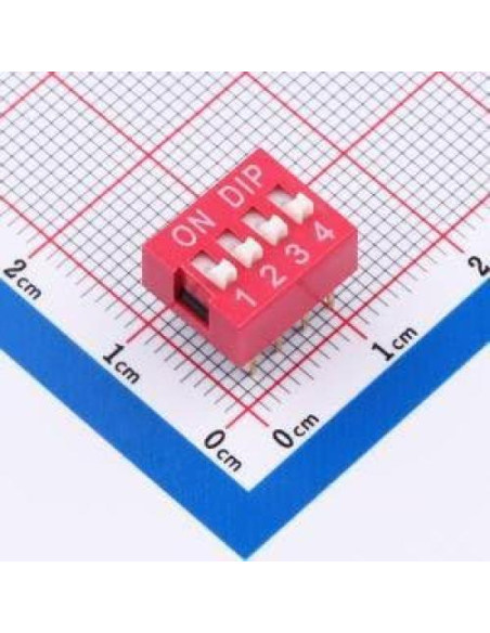 10 Interruptores DIP DSWB04LHGET 8P 11.7x9.9mm Genérico
