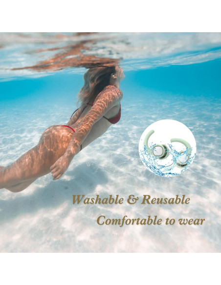 Tapones para Oídos Feralansi Silicona Reutilizables 2 Pares