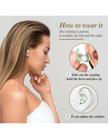 Tapones para Oídos Feralansi Silicona Reutilizables 2 Pares