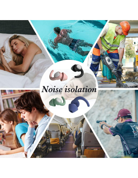 Tapones para Oídos Feralansi Silicona Reutilizables 2 Pares