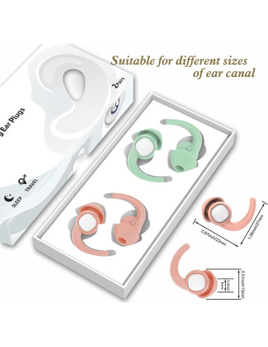 Tapones para Oídos Feralansi Silicona Reutilizables 2 Pares