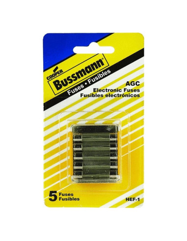 Juego de Fusibles Bussmann HEF-1 para Electrónica 5 Piezas