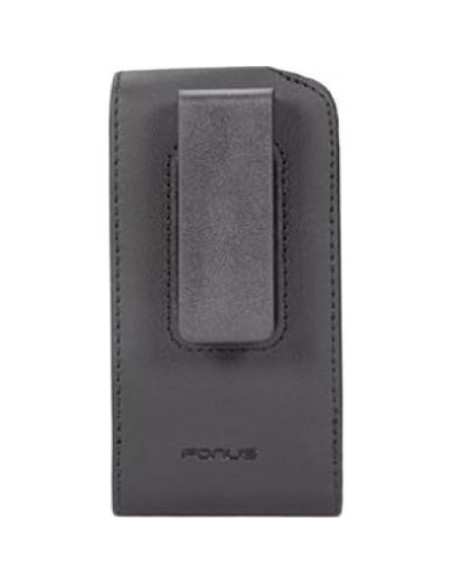 Funda de cuero negro Fonus con clip giratorio para LG