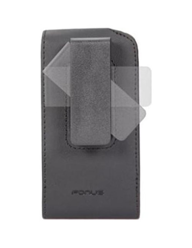 Funda de cuero negro Fonus con clip giratorio para LG