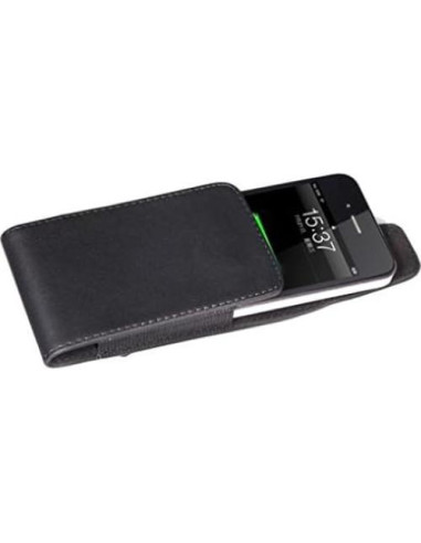 Funda de cuero negro Fonus con clip giratorio para LG