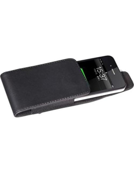 Funda de cuero negro Fonus con clip giratorio para LG