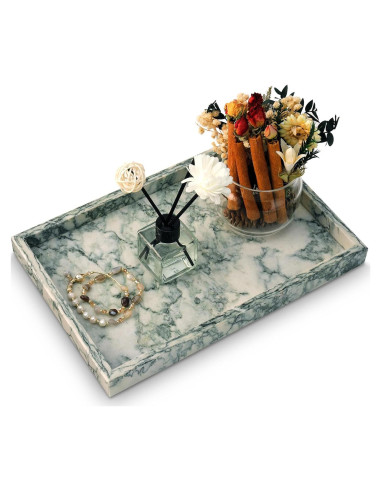 Bandeja de Baño de Mármol MULWR Verde Cian 30x20 cm