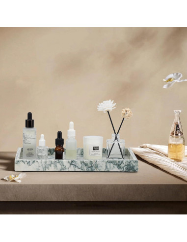 Bandeja de Baño de Mármol MULWR Verde Cian 30x20 cm