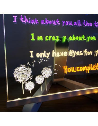 Tablero de Notas LED Acrílico Bhbuy-Action 30x20 cm Blanco