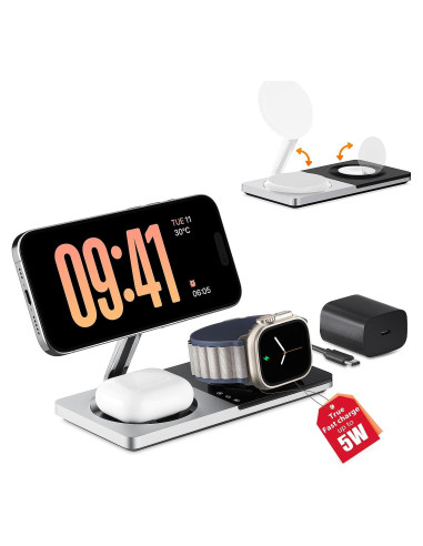 Estación de Carga 3 en 1 PETINO SAMBA PAD ULTRA Plata