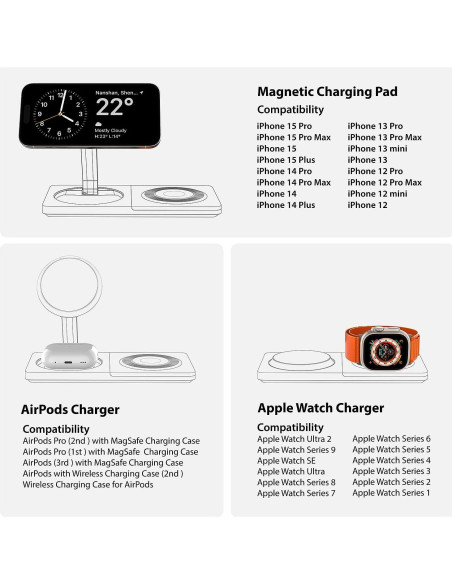 Estación de Carga 3 en 1 PETINO SAMBA PAD ULTRA Plata