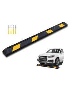 Curb de Estacionamiento de Goma OrangeStar 182.88 cm con Franja Reflectante