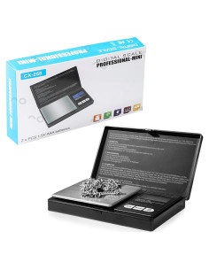 Báscula de bolsillo digital 500g 0.01g LCD negra