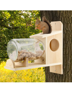 Comedero para Ardillas Tío Dunkels con Tarro de Vidrio 3.79L 2