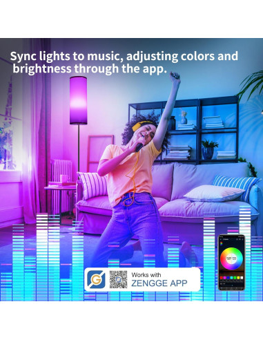 Lámpara de Pie Rosa Frideko LED RGB 800LM Regulable 2700K-6500K