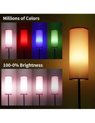 Lámpara de Pie Rosa Frideko LED RGB 800LM Regulable 2700K-6500K