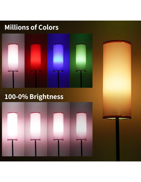 Lámpara de Pie Rosa Frideko LED RGB 800LM Regulable 2700K-6500K