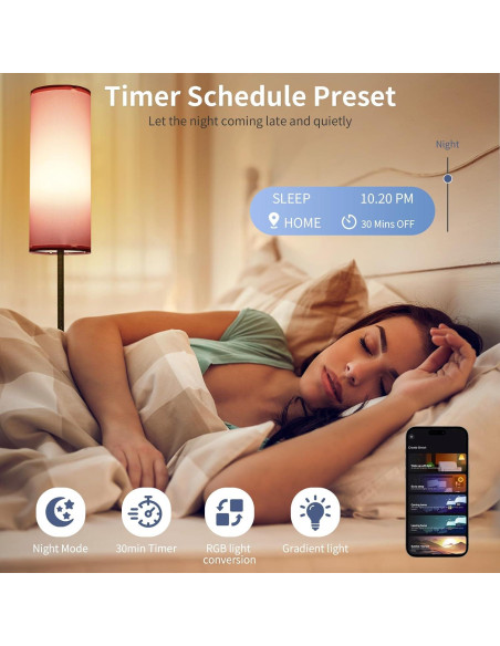 Lámpara de Pie Rosa Frideko LED RGB 800LM Regulable 2700K-6500K