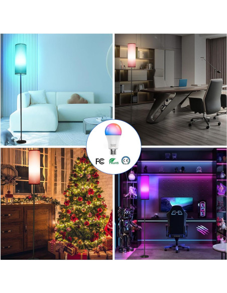 Lámpara de Pie Rosa Frideko LED RGB 800LM Regulable 2700K-6500K