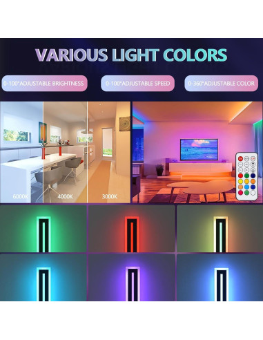 Luz de Pared Exterior 42W RGB QHIUAT 90cm Impermeable