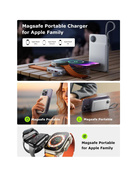 Batería Portátil Inalámbrica LISEN 10000mAh para iPhone 16