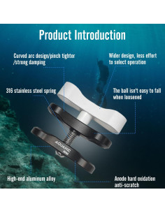 Soporte de Abrazadera de Bola Nitescuba SC02 360 para Buceo 2