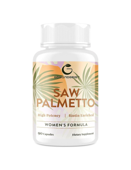 Saw Palmetto 500mg - Suplemento para Crecimiento Cabello Mujeres - 90 Cápsulas