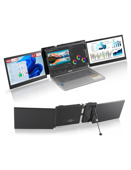 Monitor Portátil Asani P2Pro 13.3" Full HD Tri-Screen