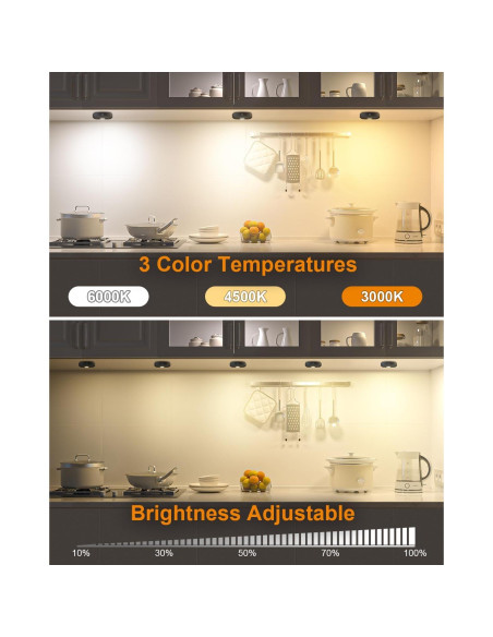 Luces Puck WILLED Recargables con Control Remoto - Paquete de 3