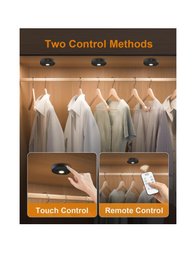 Luces Puck WILLED Recargables con Control Remoto - Paquete de 3