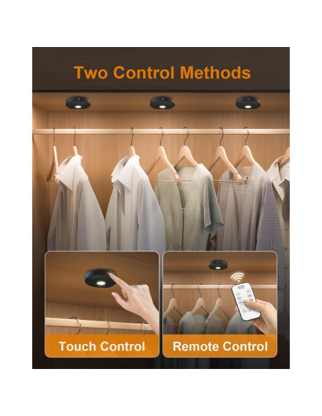 Luces Puck WILLED Recargables con Control Remoto - Paquete de 3