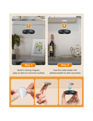 Luces Puck WILLED Recargables con Control Remoto - Paquete de 3