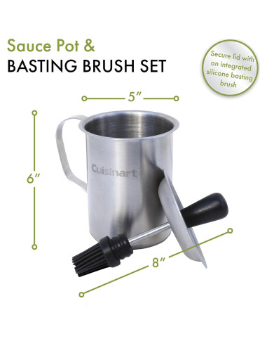 Juego de Olla para Salsa y Brocha Cuisinart 0.47L Acero Inoxidable