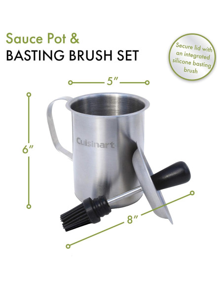 Juego de Olla para Salsa y Brocha Cuisinart 0.47L Acero Inoxidable